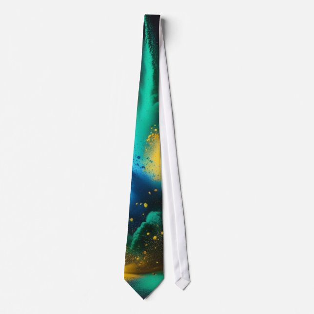 Vibrant Colourful Powder Abstract Tie (Front)