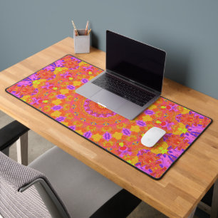 Vibrant Colourful Psychedelic Abstract Kaleidoscop Desk Mat