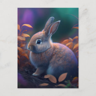 Vibrant Colourful Rabbit  Postcard