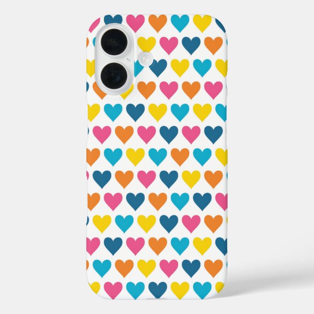 Vibrant Colourful Rainbow Hearts Case-Mate iPhone Case (Back)