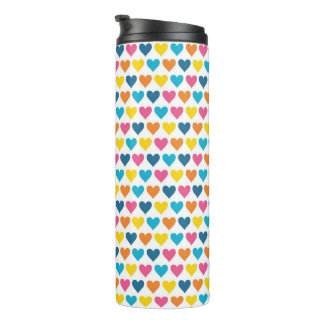 Vibrant Colourful Rainbow Hearts Thermal Tumbler