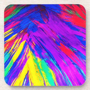 Vibrant Colourful Rainbow Pattern Design Coaster