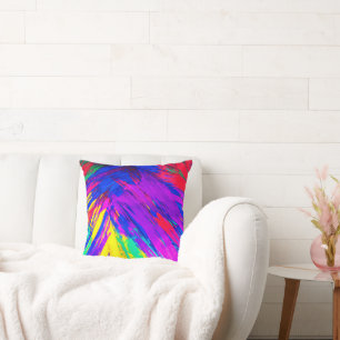 Vibrant Colourful Rainbow Pattern Design Cushion
