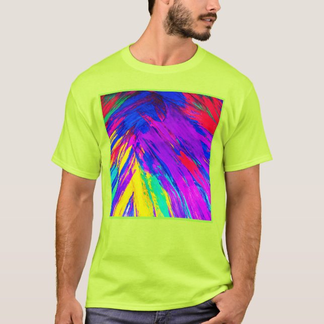Vibrant Colourful Rainbow Pattern Design T-Shirt (Front)