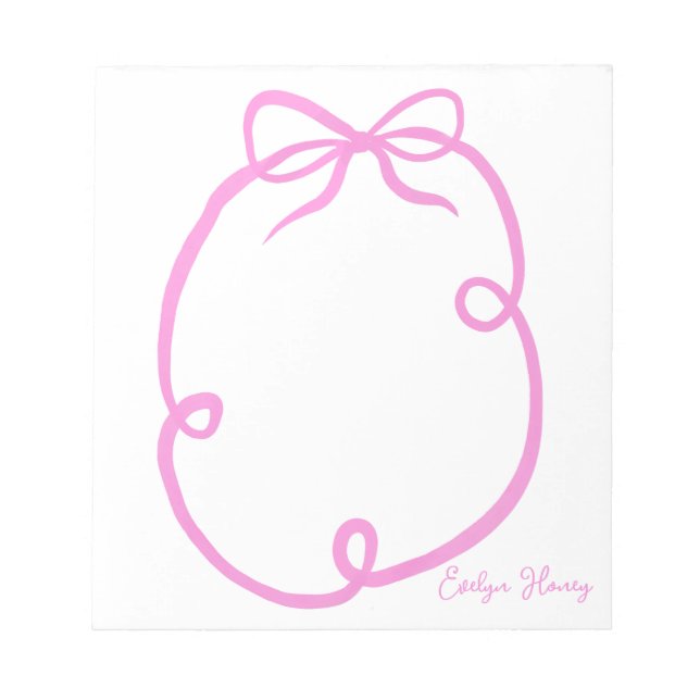 Vibrant Colourful Ribbow Bow Wavy Border Notepad (Front)