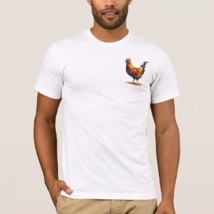 Vibrant Colourful Rooster Illustration Artwork T-Shirt