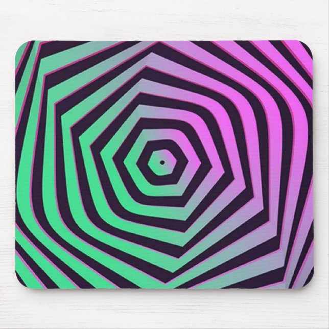 Vibrant Colourful Spiral Art  Mouse Mat (Front)
