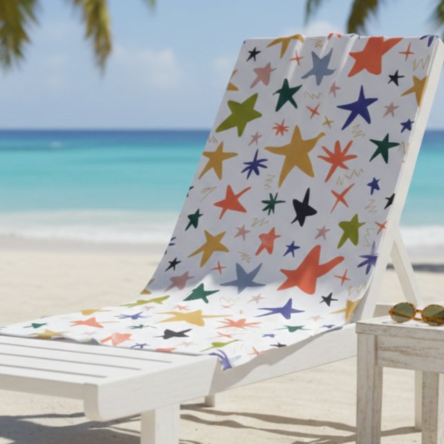Vibrant Colourful Star Pattern With Cosy Beach Towel (Creator Uploaded)