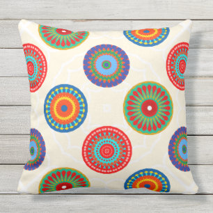 Vibrant Colourful Summer Mandala Double Sided Cushion