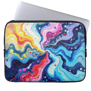 Vibrant Colourful Swirl Abstraction Laptop Sleeve