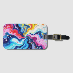 Vibrant Colourful Swirl Abstraction Luggage Tag