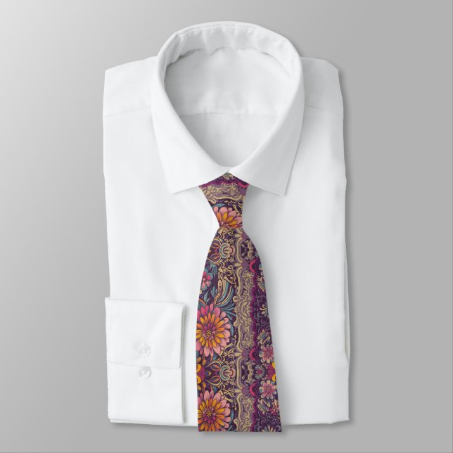 Vibrant Colourful Tie (Tied)