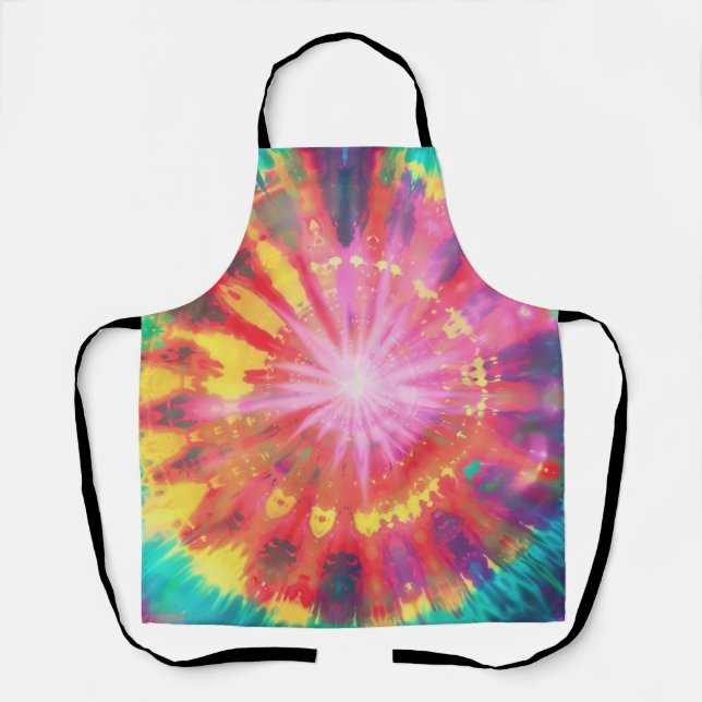 Vibrant Colourful Tie-Dye #1 Apron (Front)