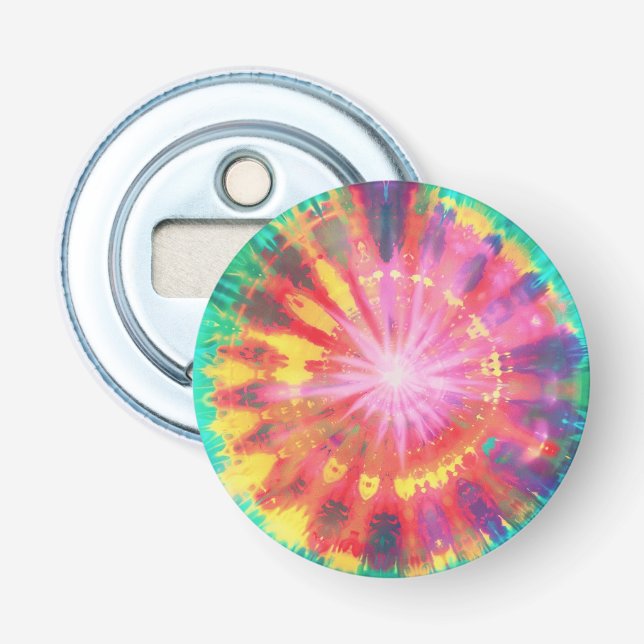 Vibrant Colourful Tie-Dye #1 Bottle Opener (Front)