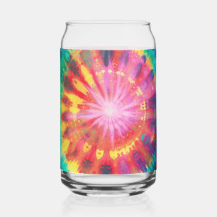Vibrant Colourful Tie-Dye #1 Can Glass