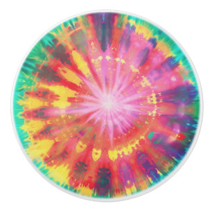 Vibrant Colourful Tie-Dye #1 Ceramic Knob