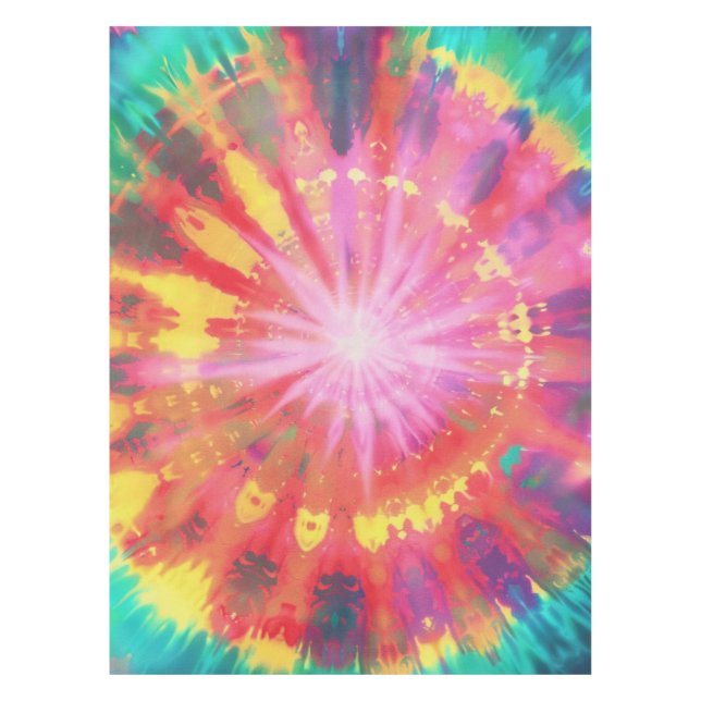 Vibrant Colourful Tie-Dye #1 Tablecloth (Front)