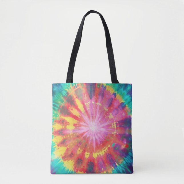 Vibrant Colourful Tie-Dye #1 Tote Bag (Front)