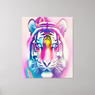 Vibrant Colourful Tiger Face Bold Modern Wildlife  Canvas Print
