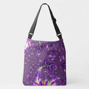 Vibrant Colourful Trippy Groovy Boho Spiral Fracta Crossbody Bag