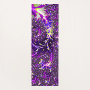 Vibrant Colourful Trippy Groovy Boho Spiral Fracta Yoga Mat