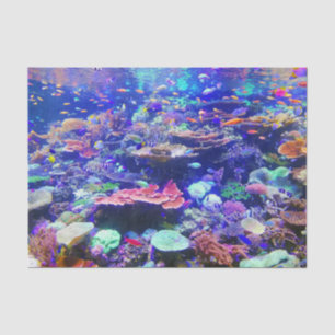 Vibrant Colourful Tropical Fish Aquarium Tissue Paper