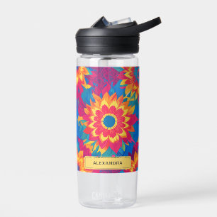 Vibrant Colourful Tropical Floral Hydration Summer Water Bottle