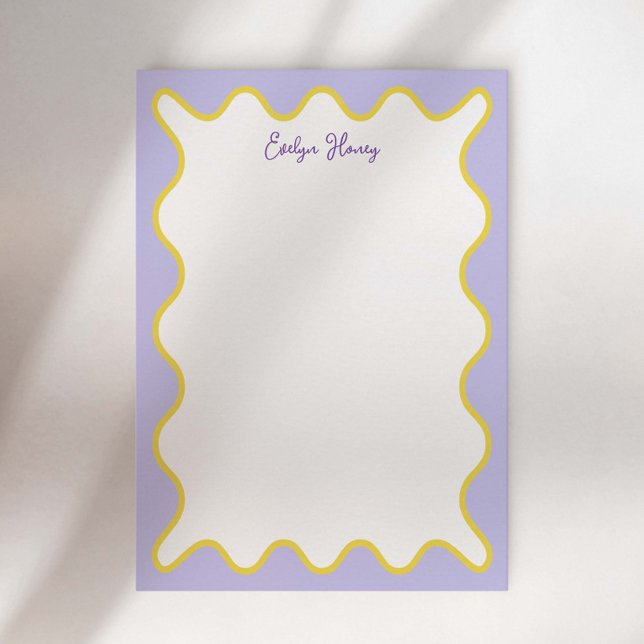 Vibrant Colourful Vibrant Wavy Zigzag Border Notepad (Creator Uploaded)