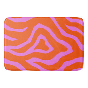 Vibrant Colourful Zebra Stripes Pattern Bath Mat