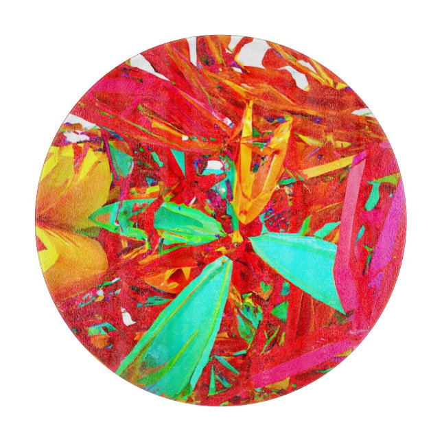 Vibrant Colours Abstract Pattern Cutting Board (Front)