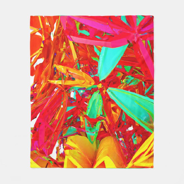 Vibrant Colours Abstract Pattern Fleece Blanket (Front)