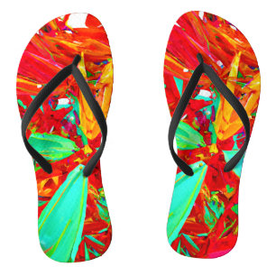 Vibrant Colours Abstract Pattern Flip Flops