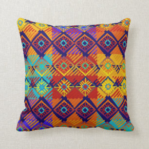 Vibrant Colours Ankara Style Print   African Boho Cushion