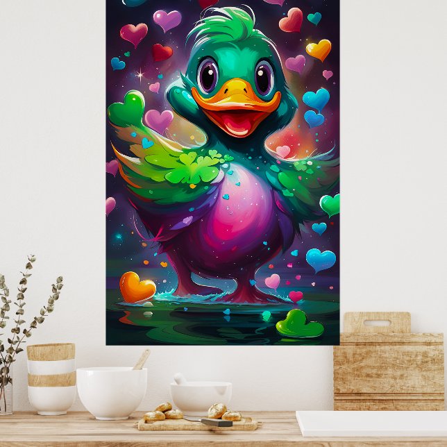 Vibrant colours duck poster (Kitchen)