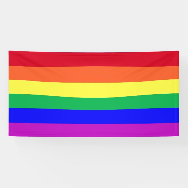 Vibrant Colours Gay Pride Flag Rainbow Stripe Part Banner (Horizontal)