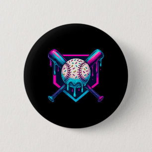 Vibrant Colours Ice Cream Baseball Drip Graphic Fo 6 Cm Round Badge