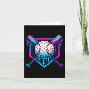 Vibrant Colours Ice Cream Baseball Drip Graphic Fo Card