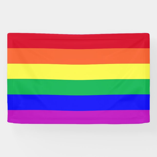 Vibrant Colours LGBT Gay Pride Flag Rainbow Stripe Banner (Horizontal)