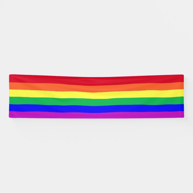Vibrant Colours LGBTQ Pride Rainbow Stripes Party Banner (Horizontal)