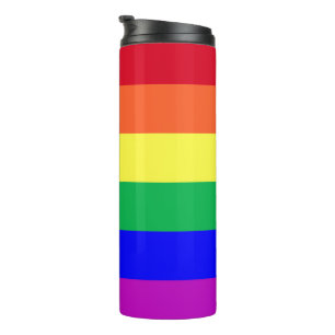 Vibrant Colours LGBTQIA Pride Classic Rainbow Flag Thermal Tumbler