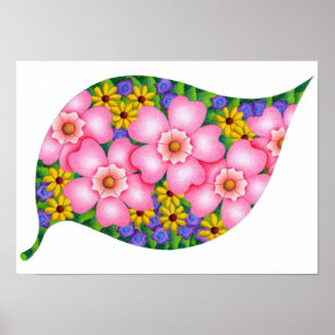 Vibrant colours of flowers. poster