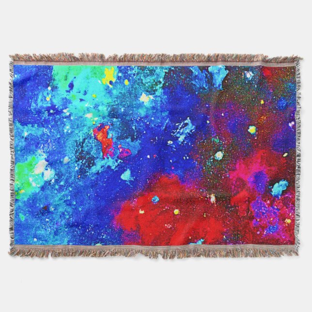 Vibrant Colours Of Nebula Pattern Throw Blanket (Front)