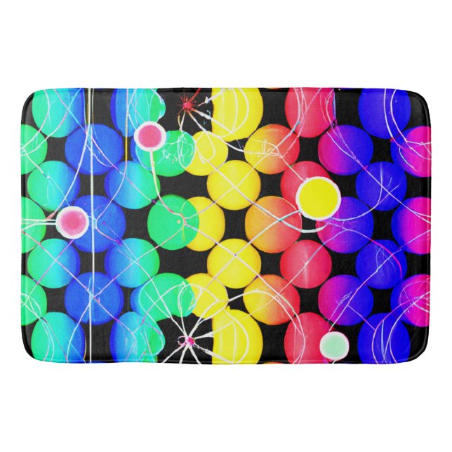 Vibrant Colours pattern  Bath Mat (Front)