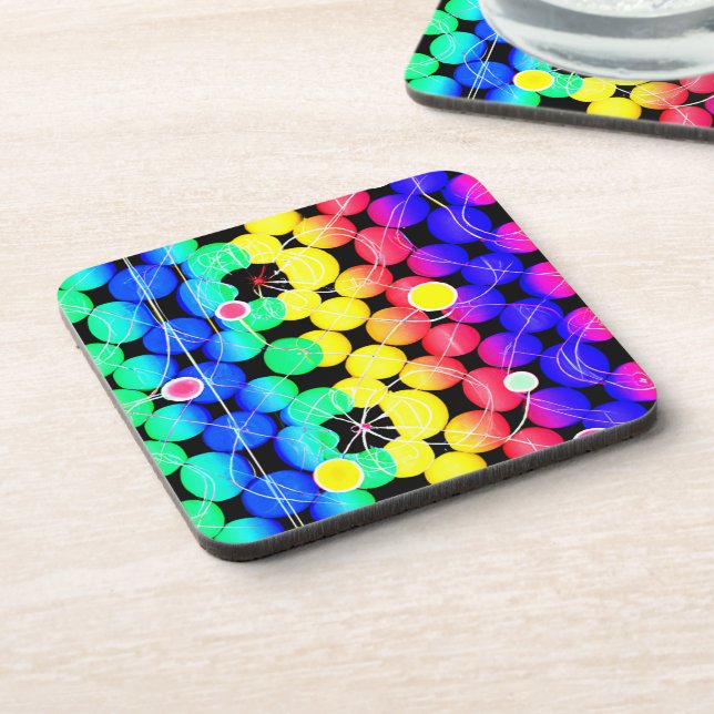 Vibrant Colours pattern  Coaster (Left Side)