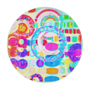 Vibrant Colours Random Pattern Cutting Board