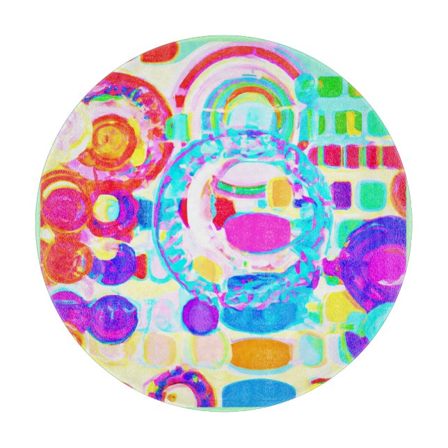 Vibrant Colours Random Pattern Cutting Board (Front)