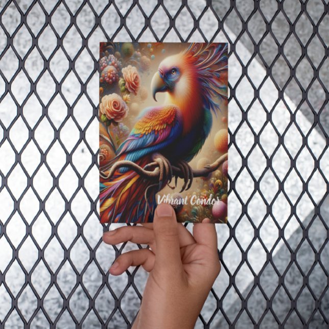 Vibrant Condor Perching Atop Tree  Birthday Invite Postcard (Creator Uploaded)