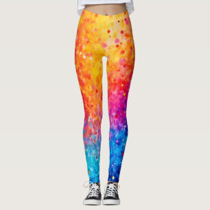 Vibrant Confetti Starburst Art Leggings