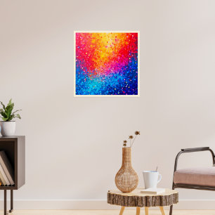 Vibrant Confetti Starburst Art Poster