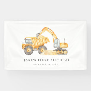 Vibrant Construction Trucks Banner